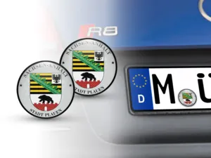 Klebemarke TÜV Stadt Plauen Nummernschild plakette